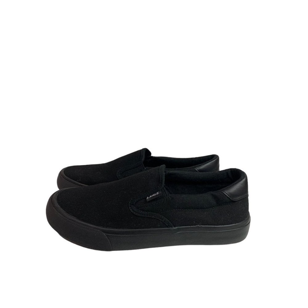 Size 7.5 Lugz Men's Clipper Black Canvas Clipper Slip On‎ Shoes Sneakers